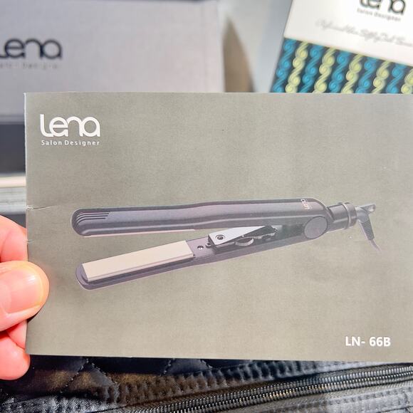 Lena Salon Designer Pro Flat Iron LN-66B New Gift Box Travel Bag Glittery Black - Picture 2 of 16